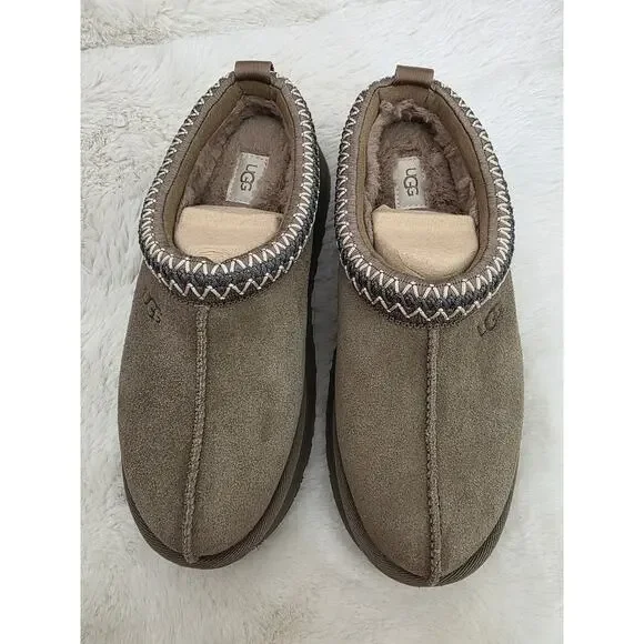 UGG Tazz Platform Slippers Hickory Brown Suede Women’s Size 7 New - Picture 12 of 16